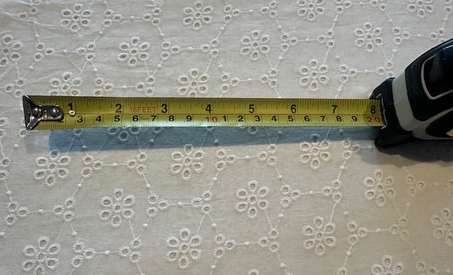 White Flower Broderie Anglaise – Diamond Patterned Cotton