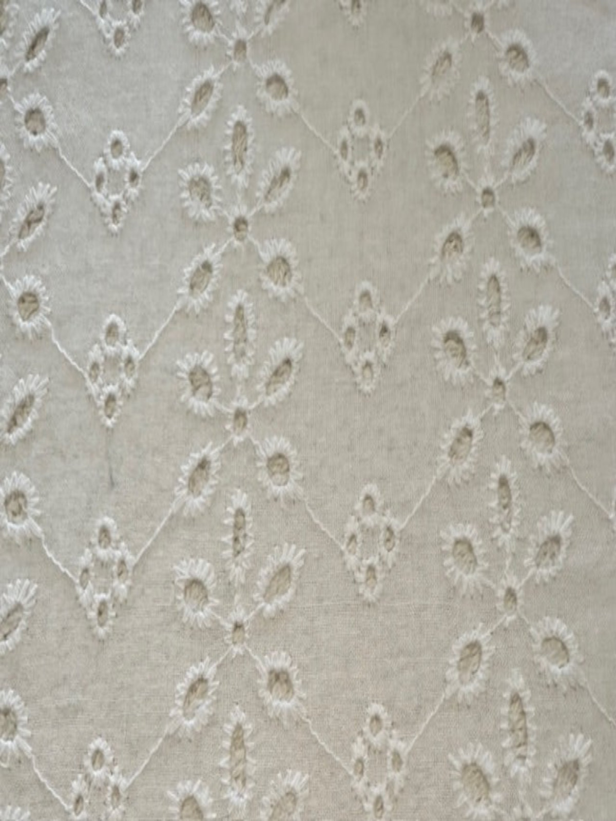 White Daisy Broderie Anglaise – Running Pattern