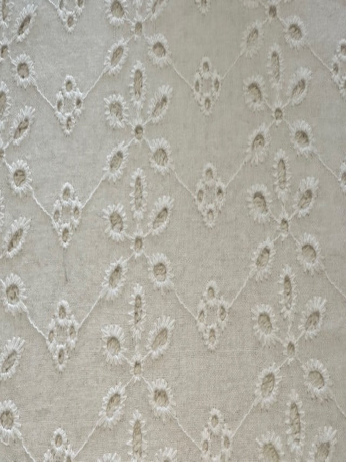 White Daisy Broderie Anglaise – Running Pattern