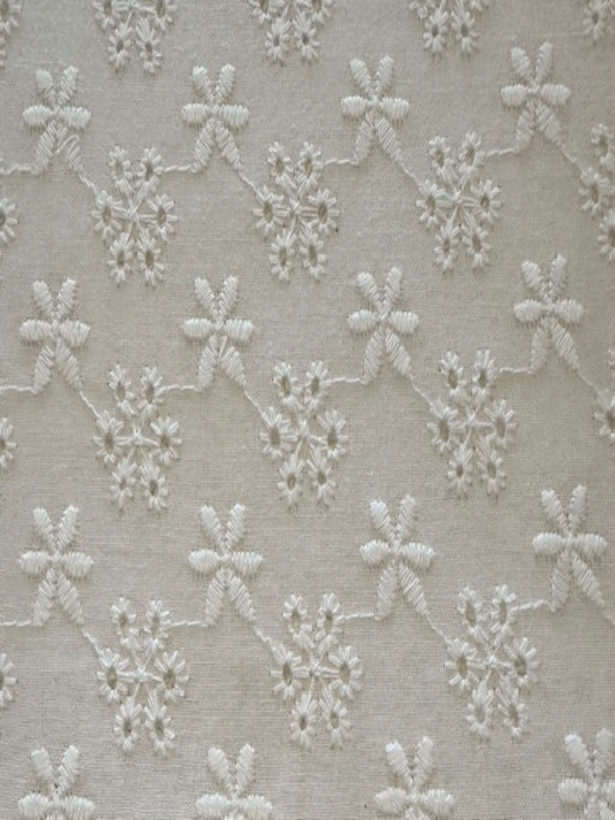 White Star Embroidery & Flower Broderie Anglaise Cotton