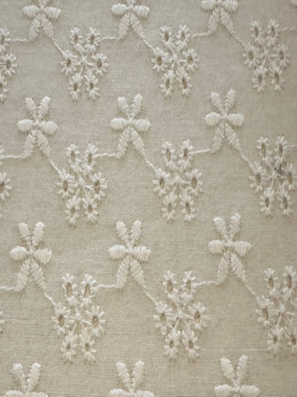 White Star Embroidery & Flower Broderie Anglaise Cotton