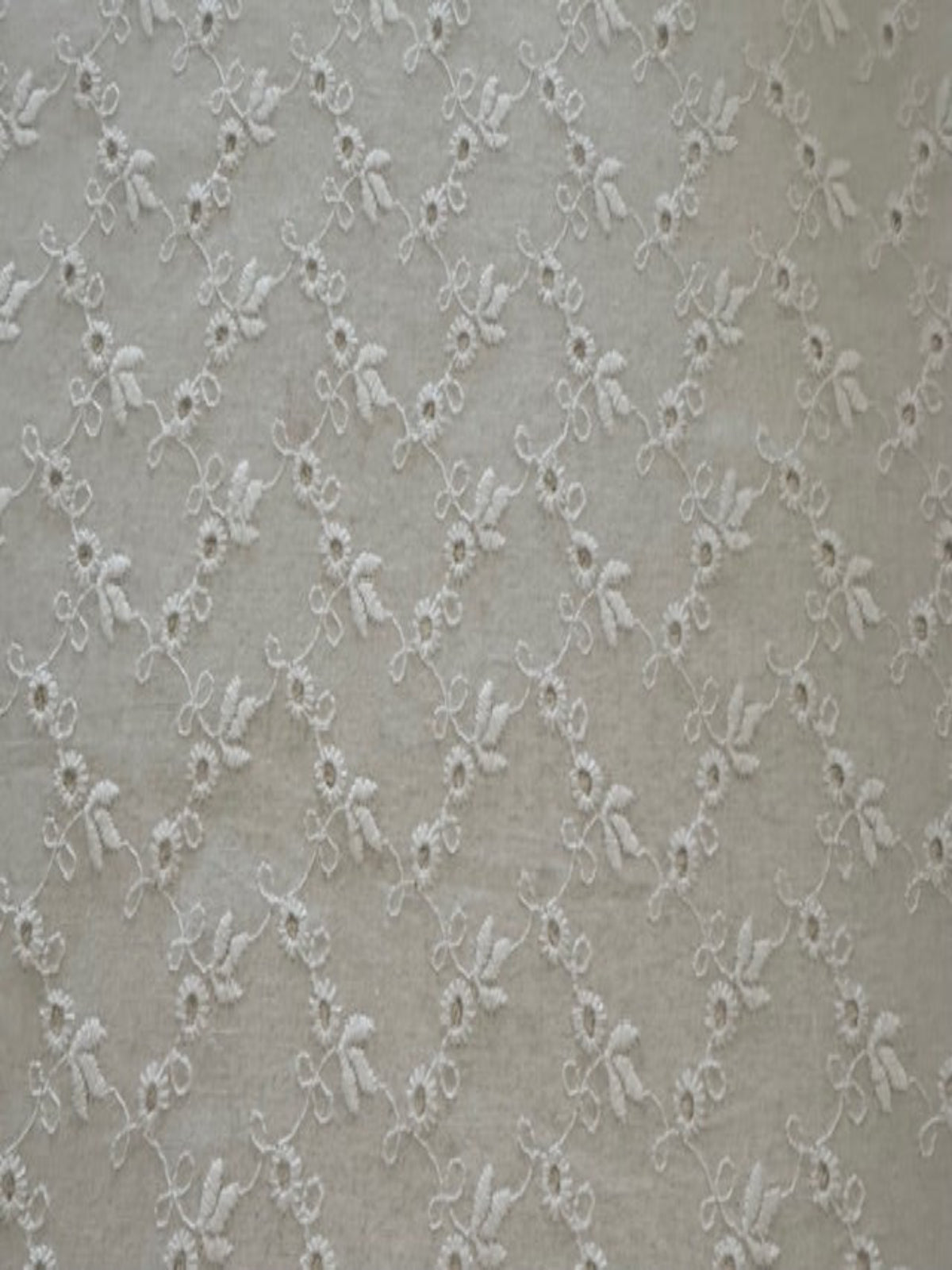 White Embroidered Zig Zag Broderie Anglaise