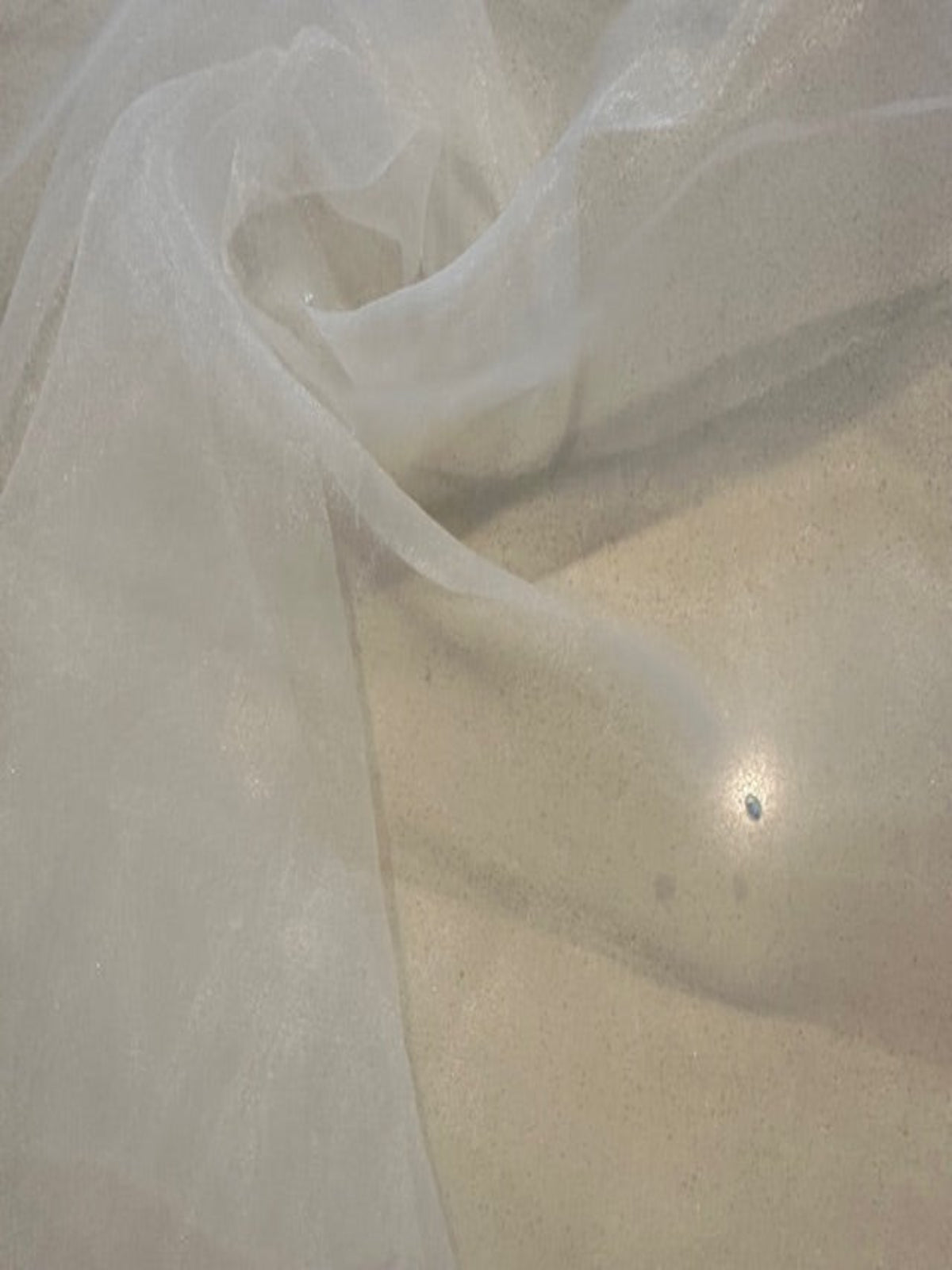 Swarovski Irridescent Crystals on White Matt Organza