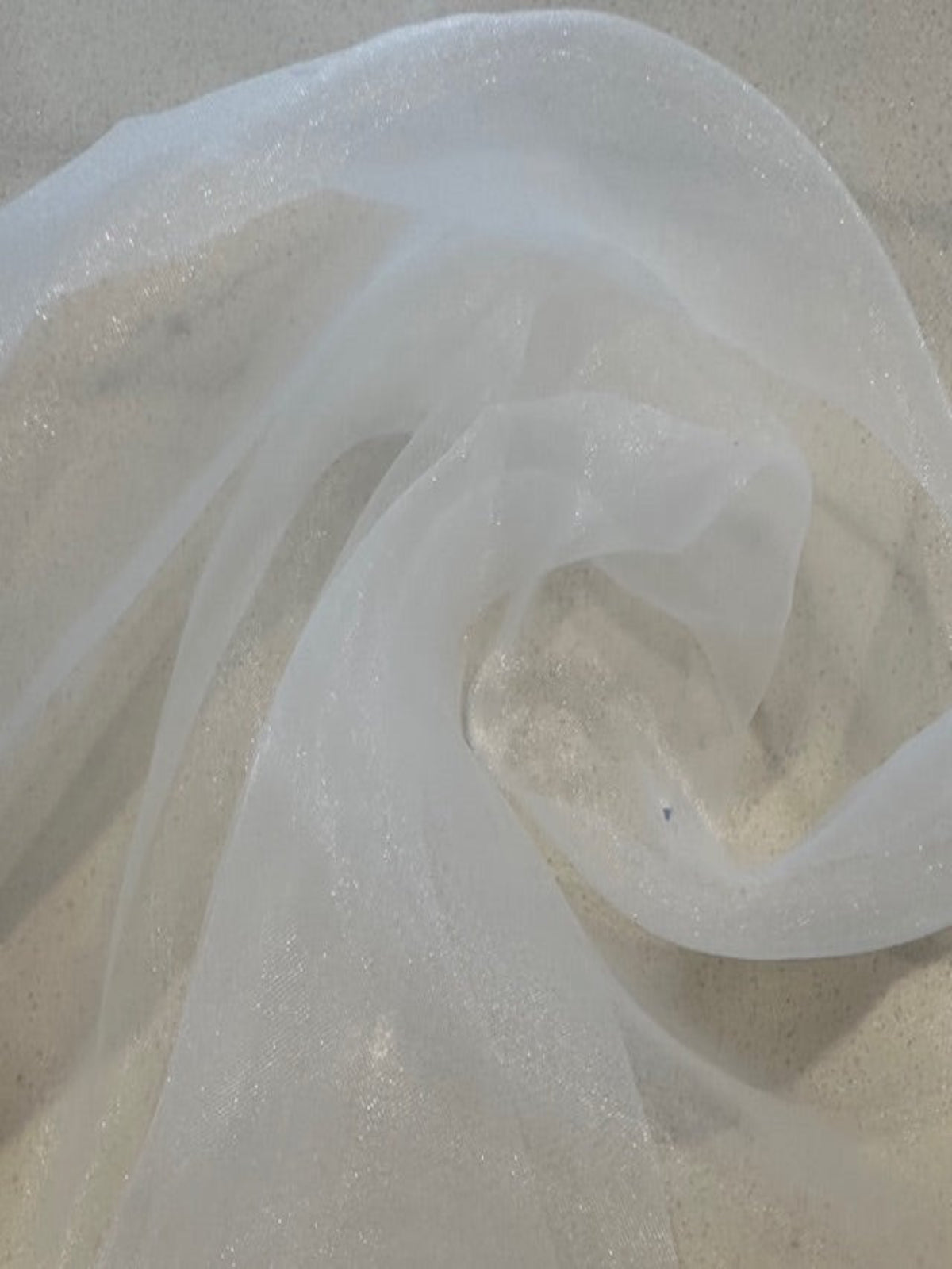 Swarovski Irridescent Crystals on White Matt Organza