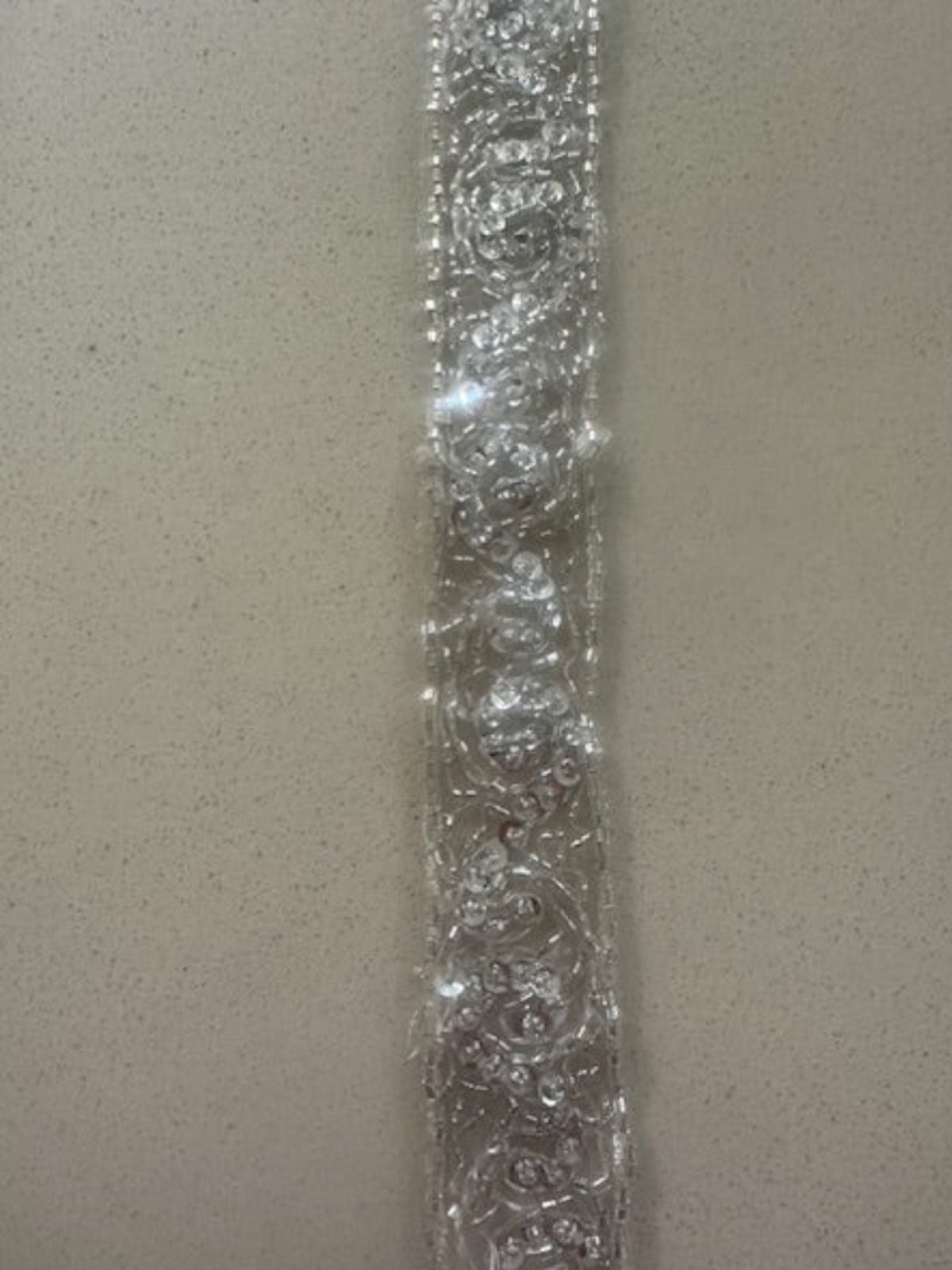 Crystal Beaded & Sequin Wave Edging 3cm Wide