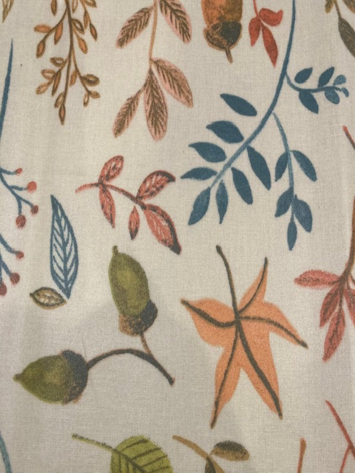 Multi Autumn Leaves & Seeds on PVC Coated Cotton