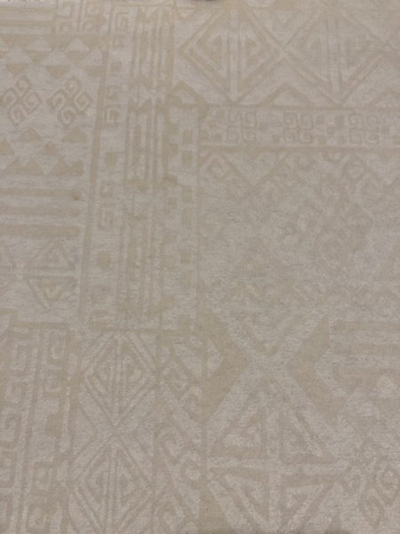 Cream on Cream Aztec Flock Print on Fine Knit
