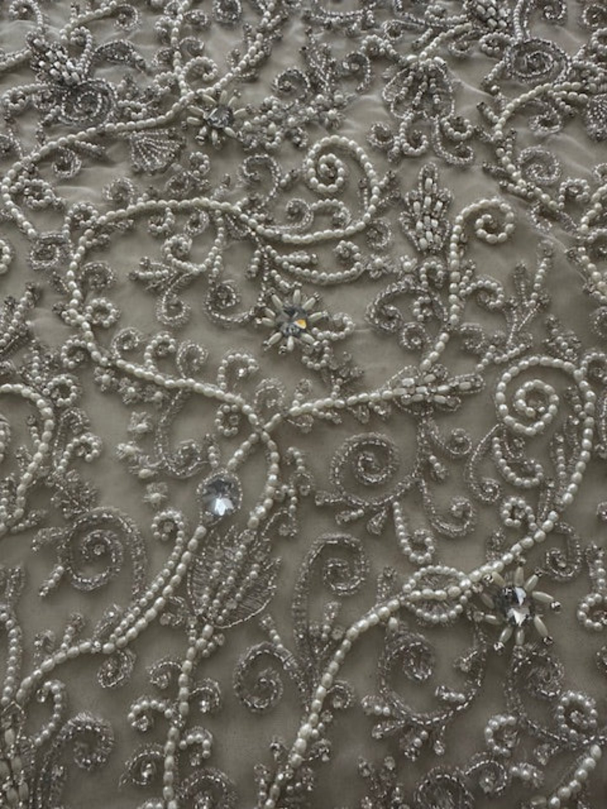 Heavy Crystal, Pearl and Beaded Allover on Tulle