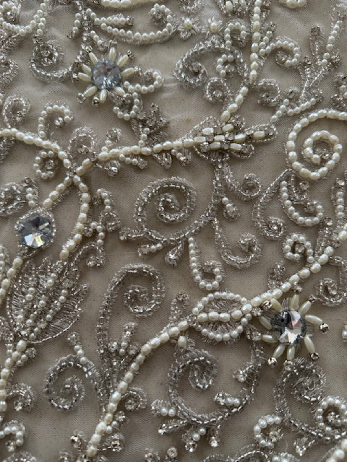 Heavy Crystal, Pearl and Beaded Allover on Tulle