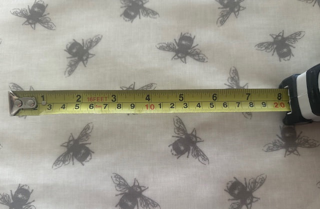 Grey Bumble Bee on Ivory PVC Coated Cotton