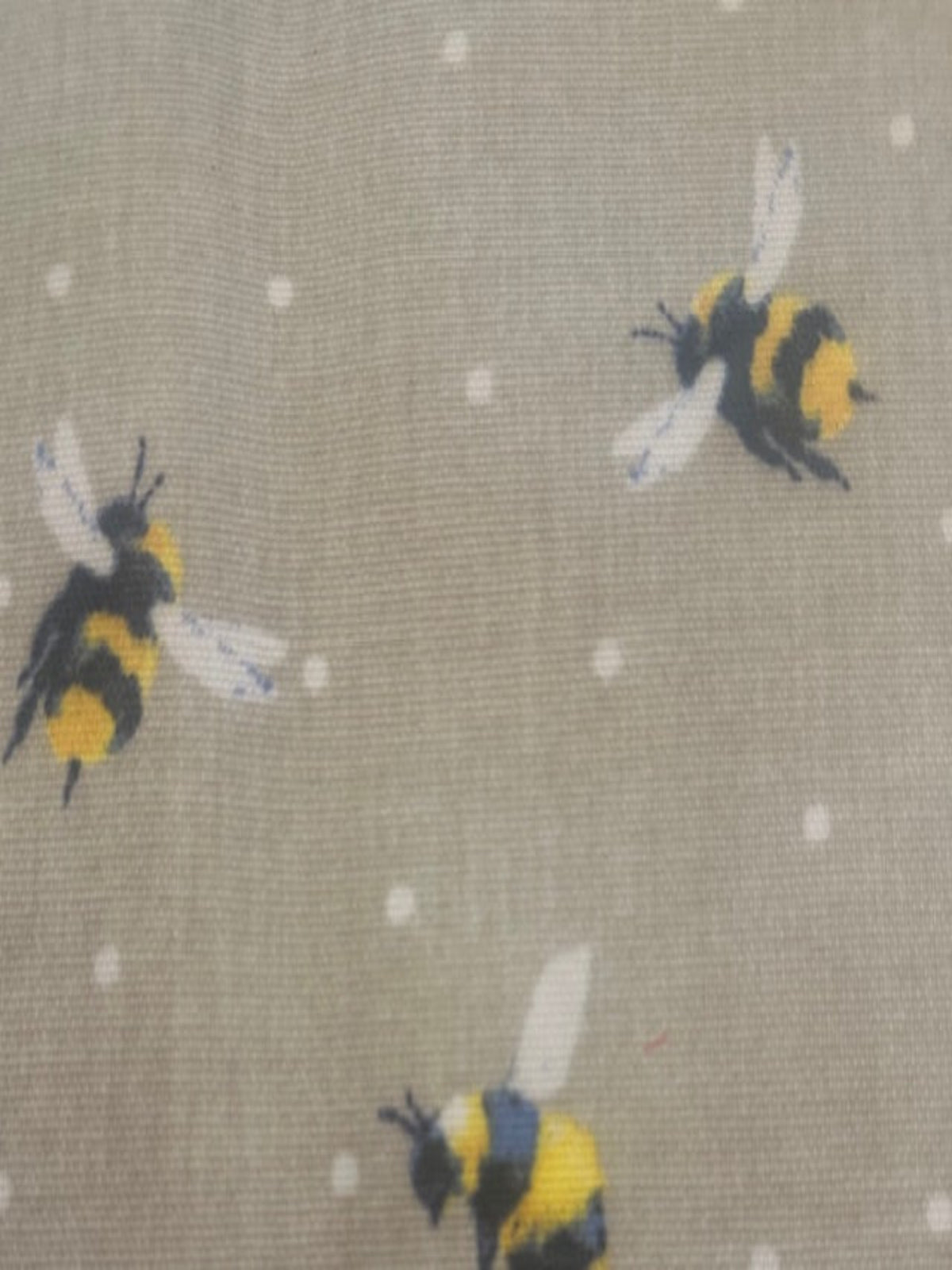 Bumble Bee on Beige Spotted Matt PVC Coated Cotton