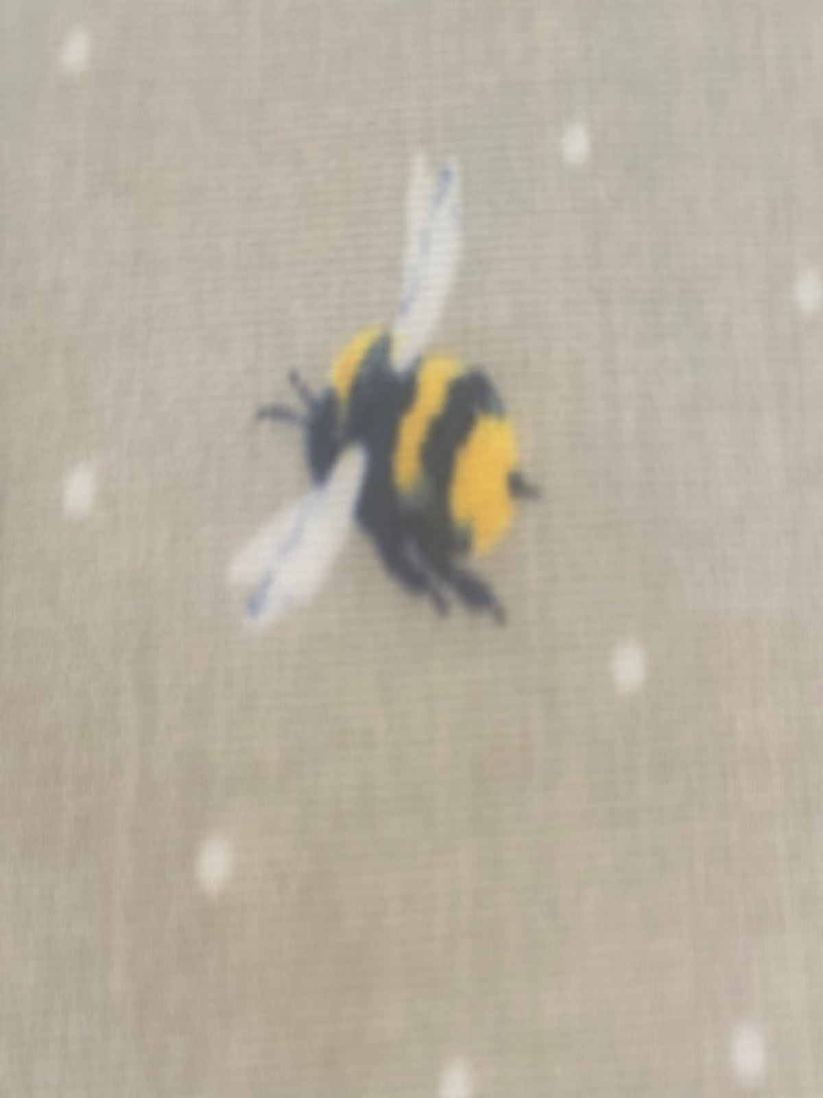 Bumble Bee on Beige Spotted Matt PVC Coated Cotton