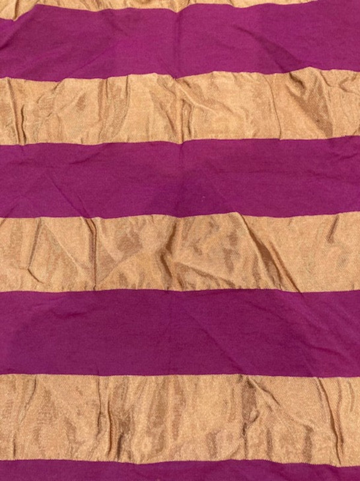 Fuchsia Woven Stripe on Crinkle Bronze Fabric