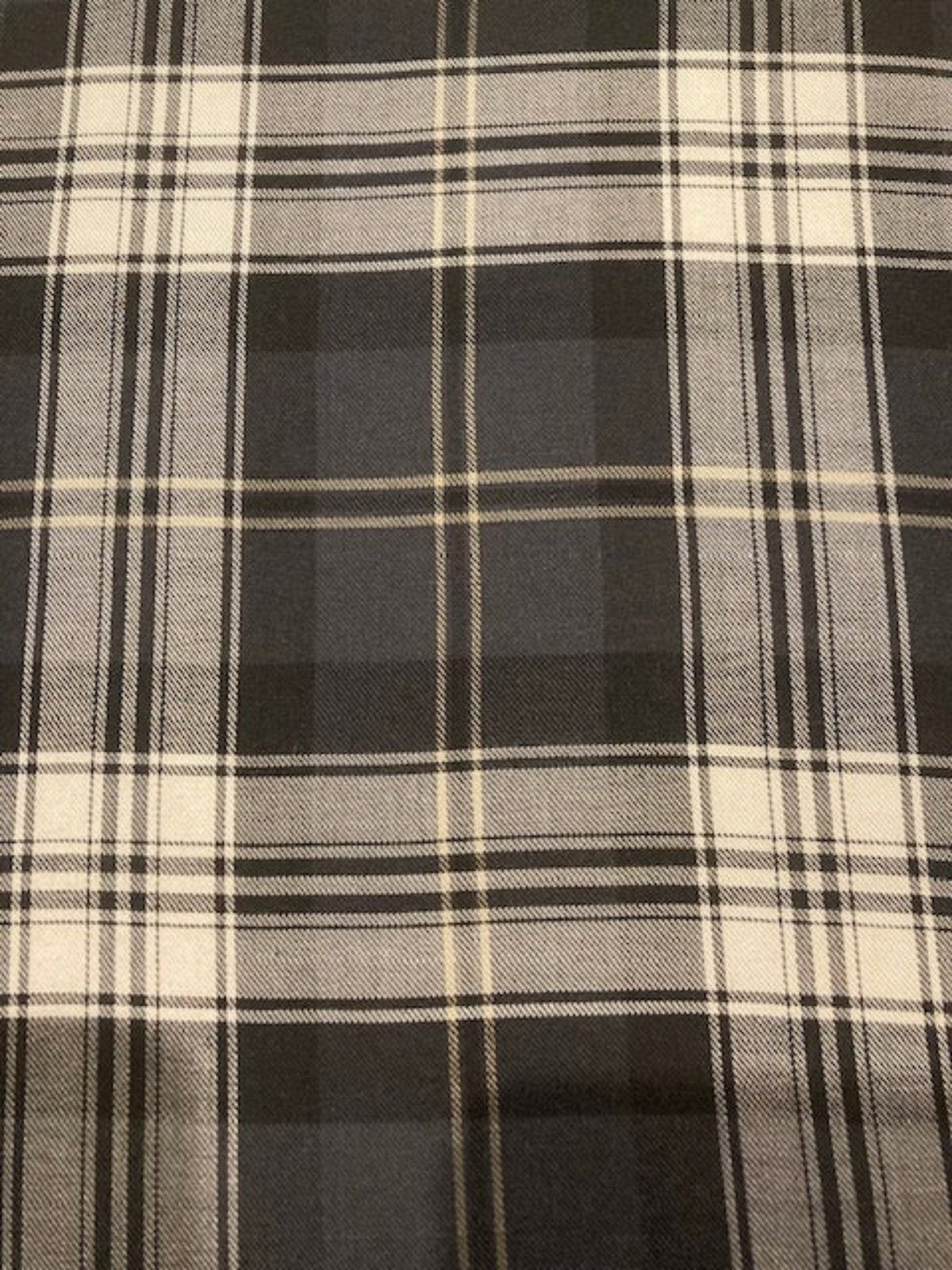 Grey/White Tartan Check Soft Handle Shirting