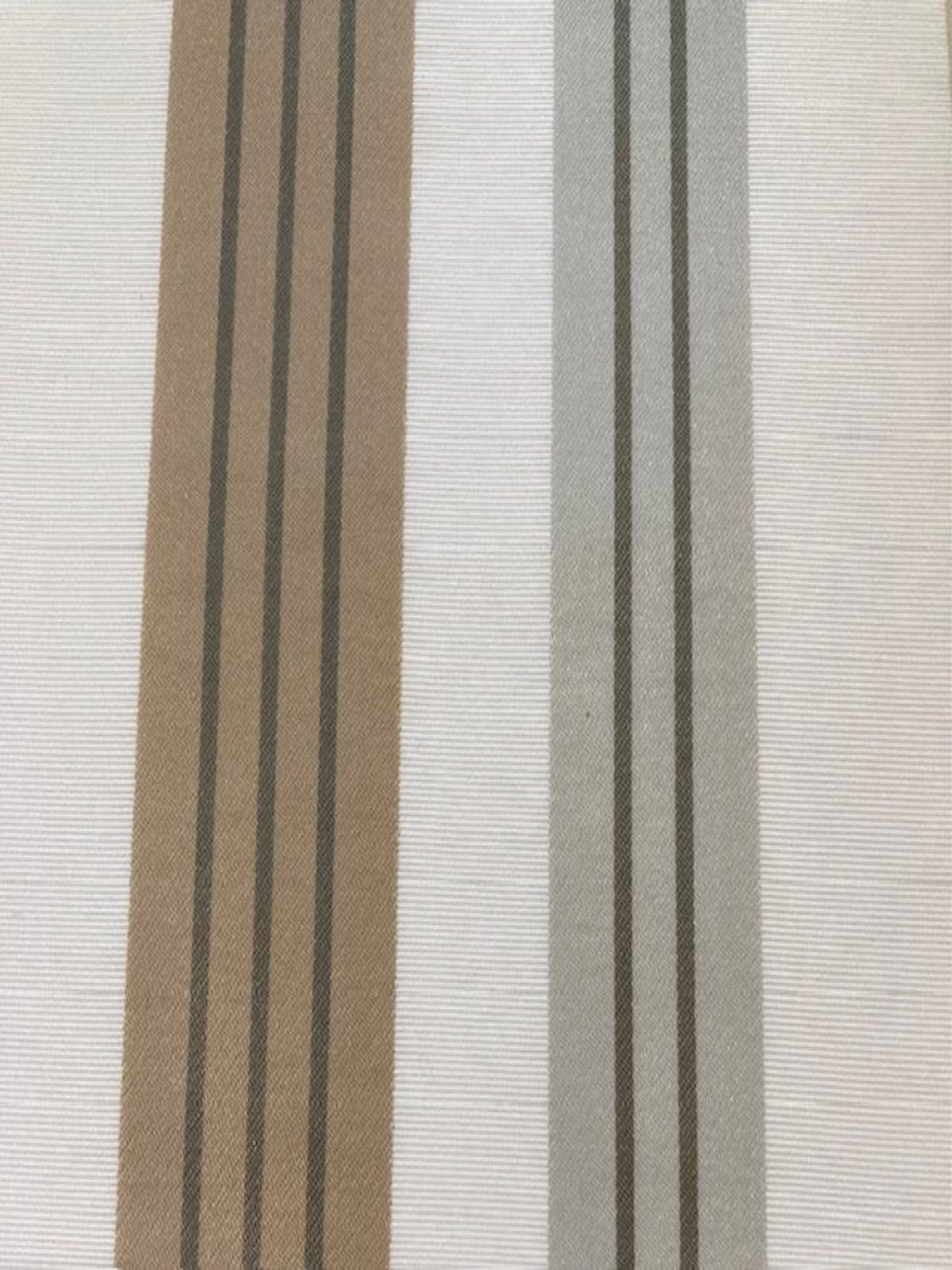 Coffee & Grey Striped Furnishing Fabric