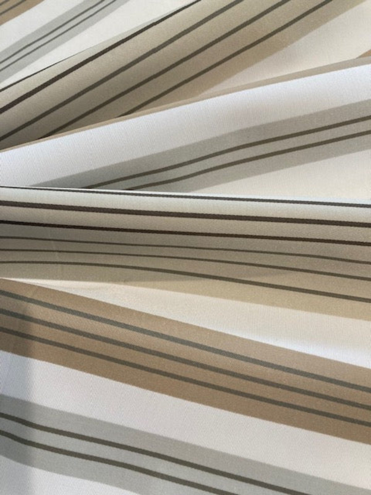 Coffee & Grey Striped Furnishing Fabric
