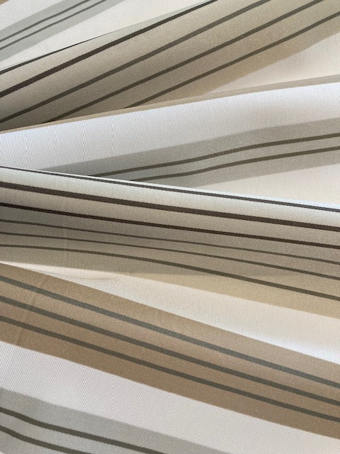 Coffee & Grey Striped Furnishing Fabric