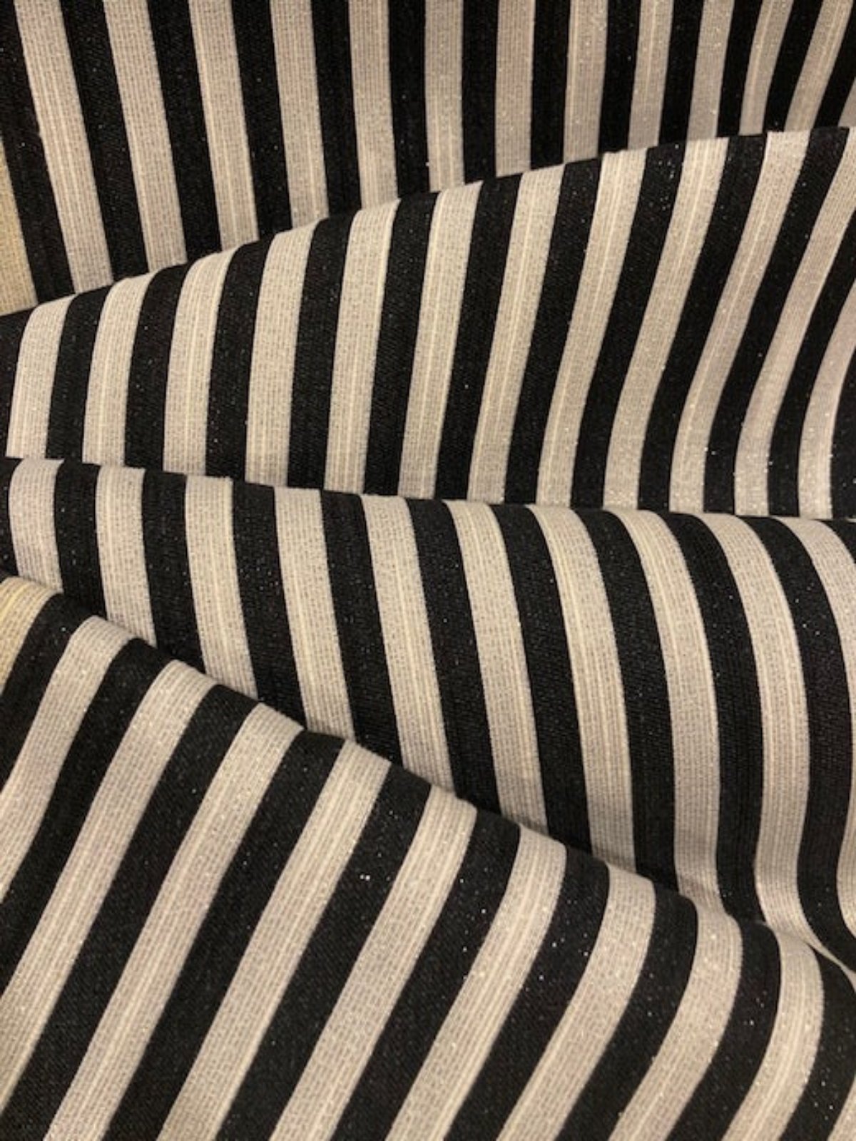 Black 8mm Stripe with Gold Glitter Lurex