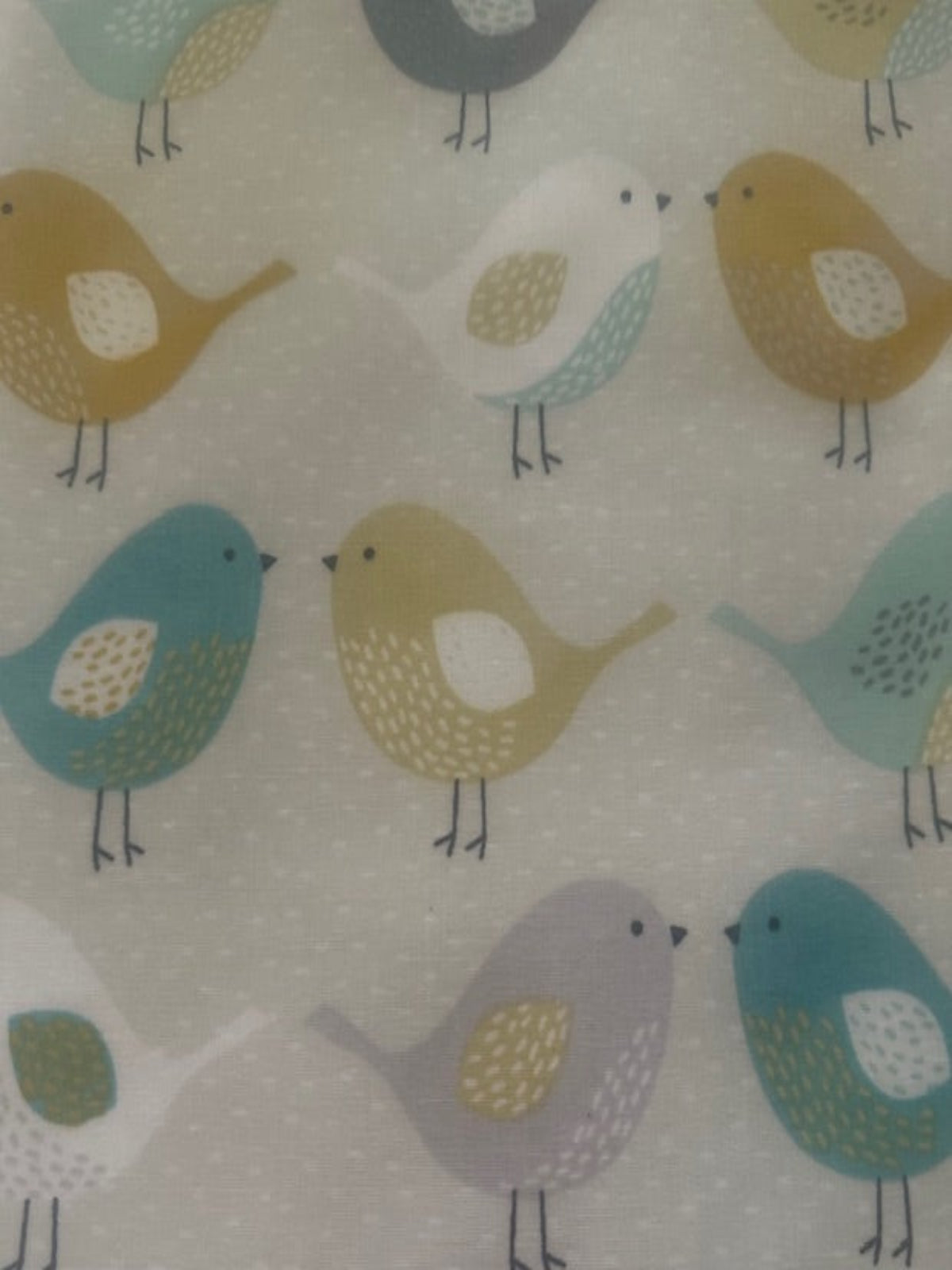 Mustard/Turquoise Chicks on PVC Coated Cotton