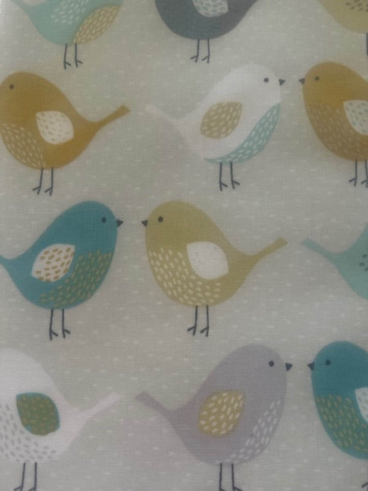 Mustard/Turquoise Chicks on PVC Coated Cotton