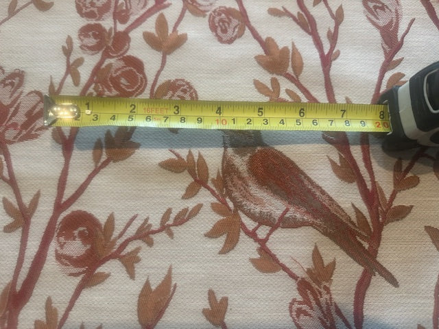 Burgundy & Burnt Orange Jacquard Trailing Branches with Perching BIrds