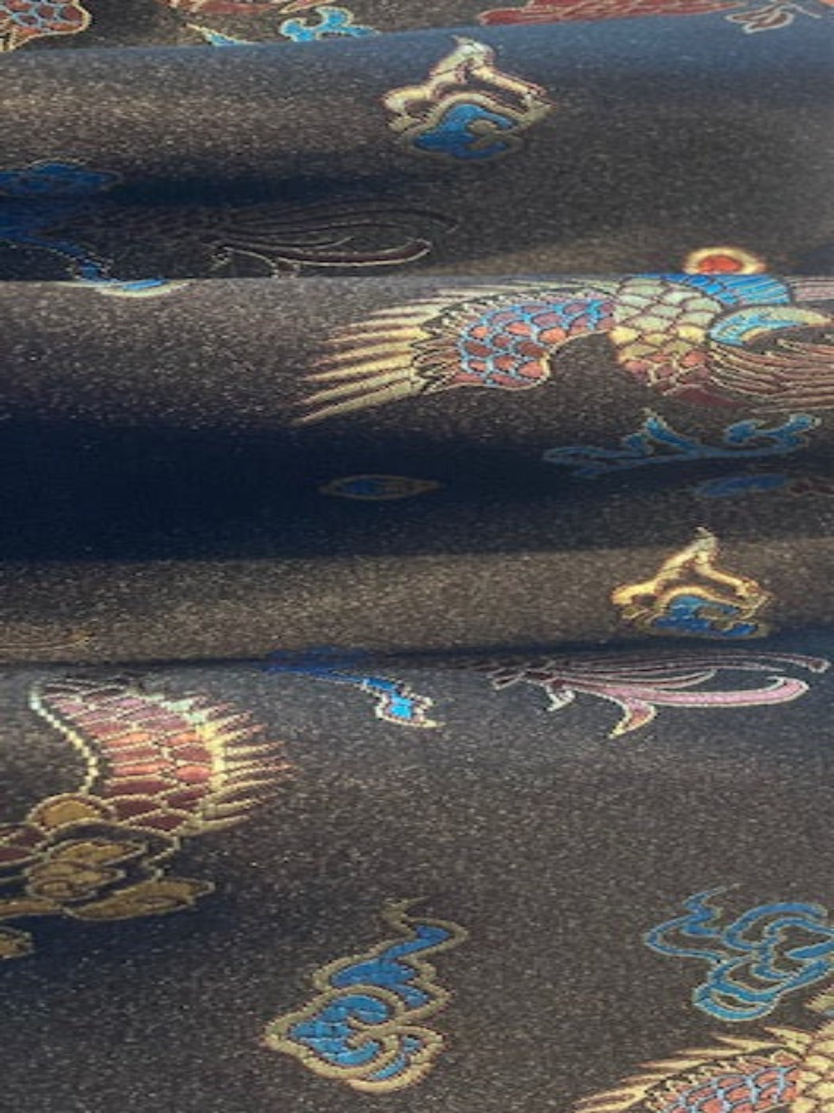 Gold on Black Dragon Jacquard
