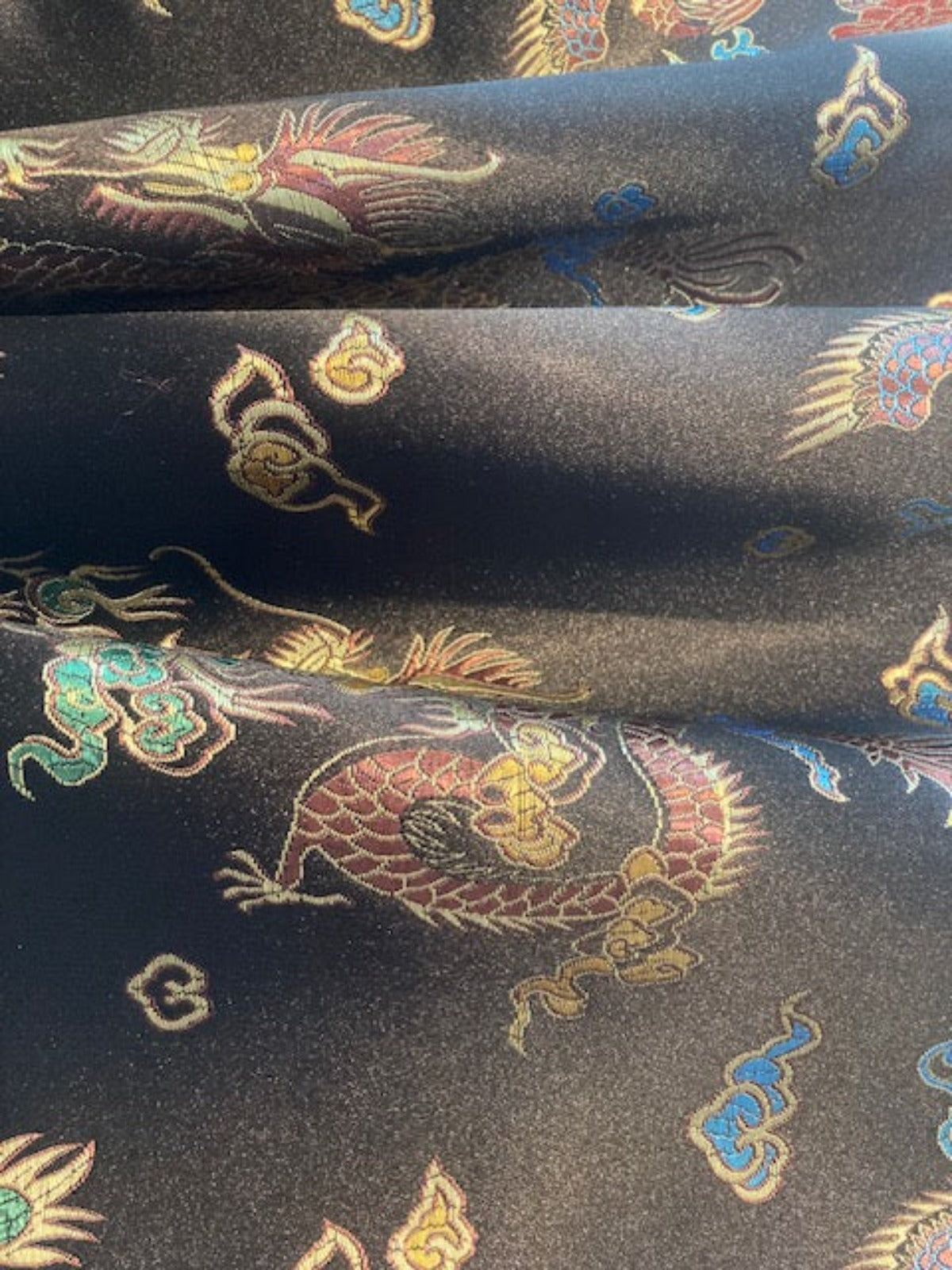 Gold on Black Dragon Jacquard