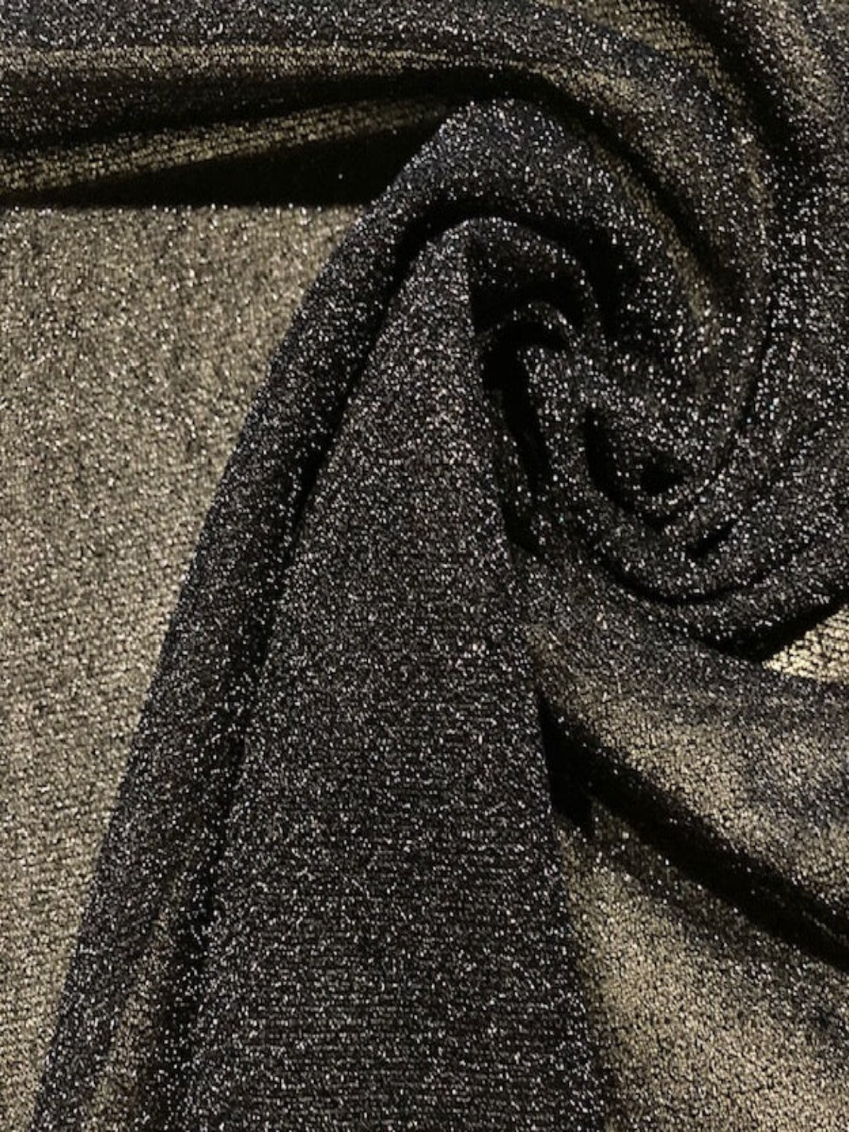 Black Glitter Knit, One Way Stretch