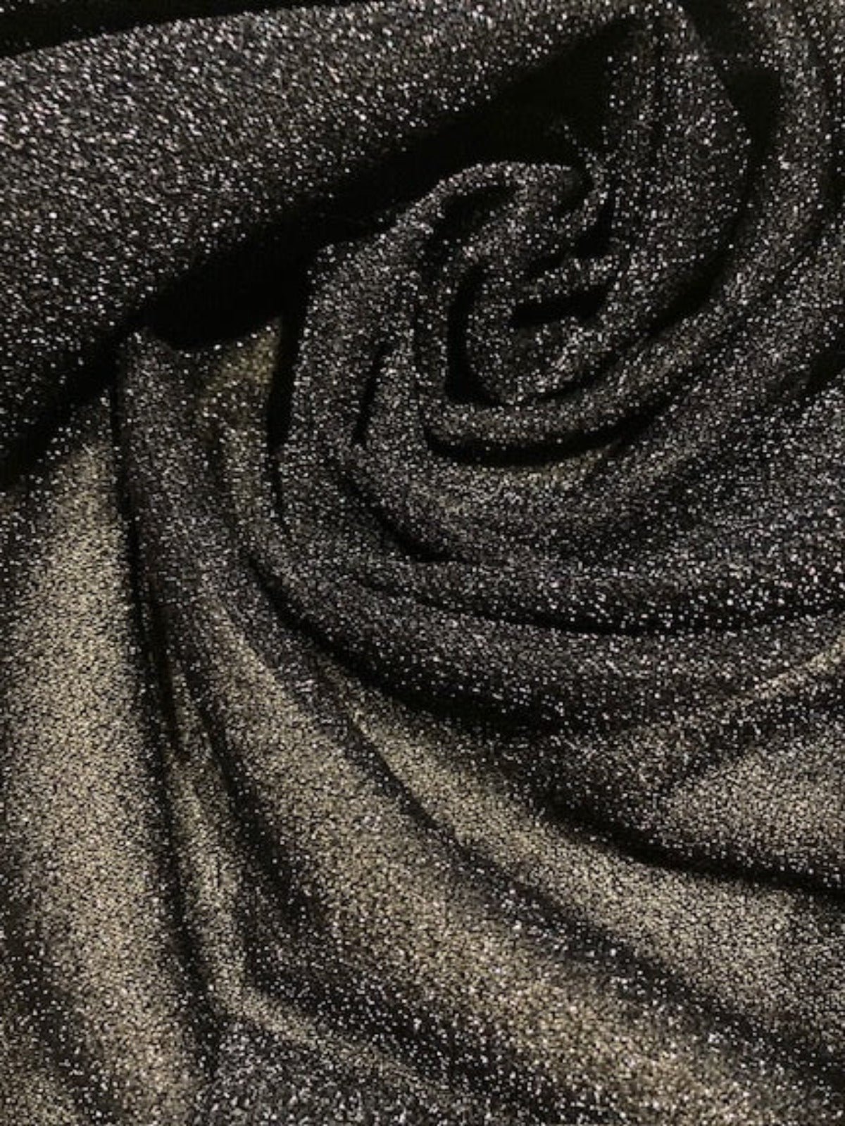 Black Glitter Knit, One Way Stretch