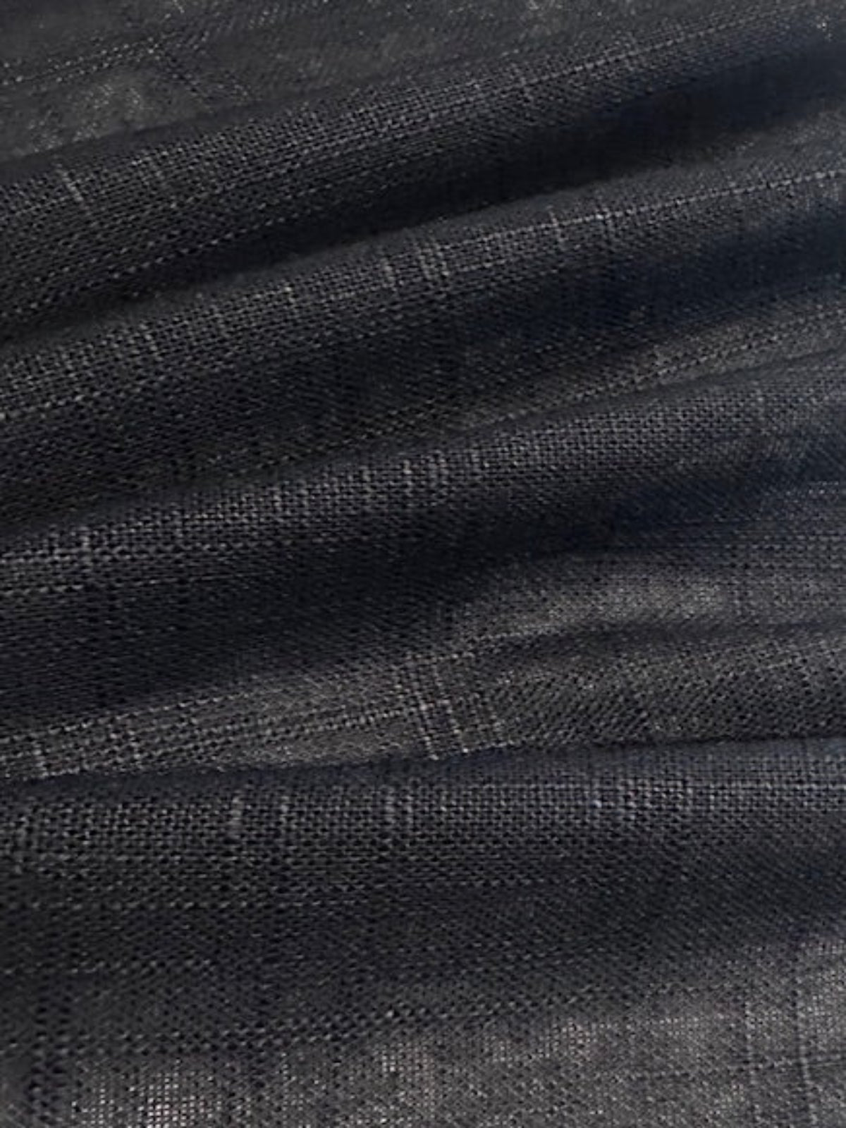 Black Linen/Viscose Mix, Slubbed Look