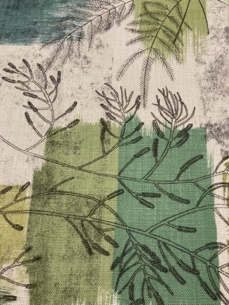 Green Fern & Leaves Block Print " Harlequin - Caldesia"