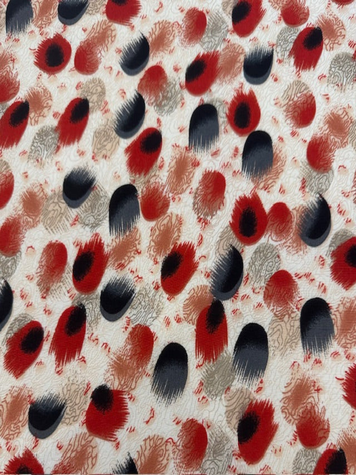 Red/Grey Eyelash Print on Soft Handle Viscose