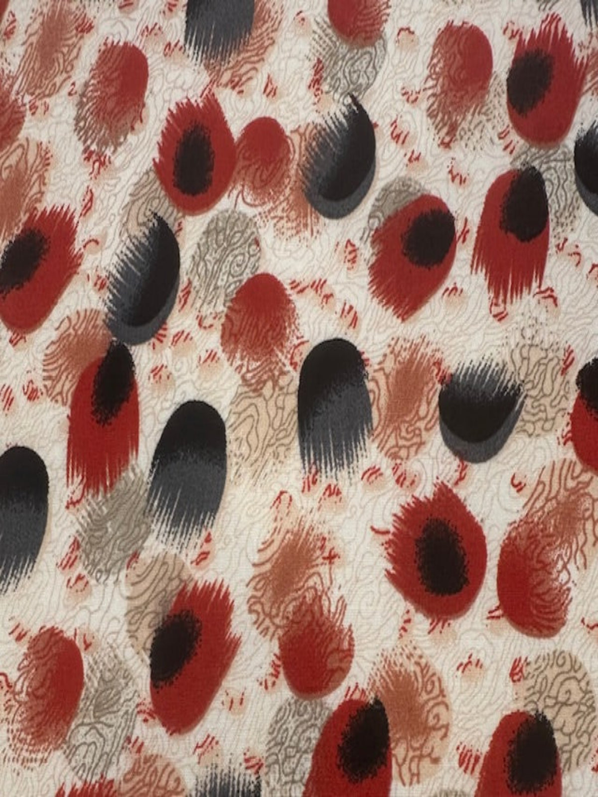 Red/Grey Eyelash Print on Soft Handle Viscose