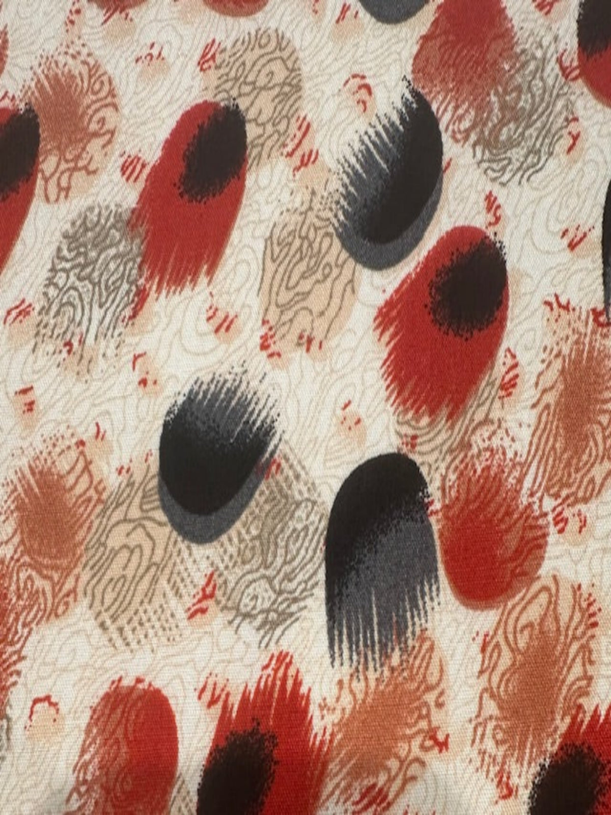Red/Grey Eyelash Print on Soft Handle Viscose