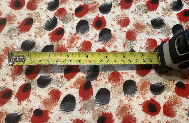 Red/Grey Eyelash Print on Soft Handle Viscose