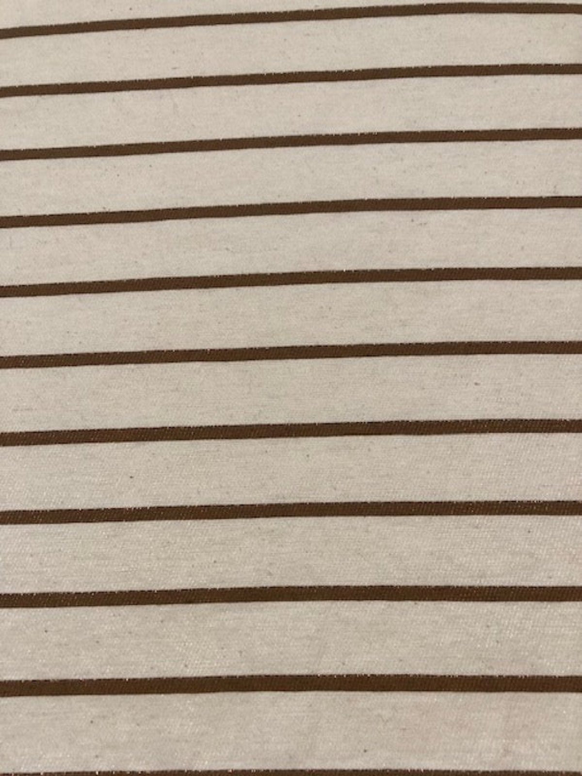 Bronze Lurex Stripe with Self Coloured Lurex detail.on Ivory Stripes run across the fabric.