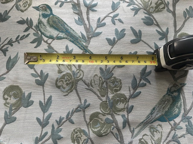 Persian Green Jacquard Trailing Branches with Perching Birds Furnishing