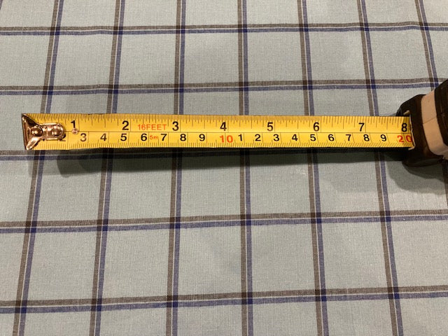 Blue/Black Double Check on Turquoise Blue Shirting