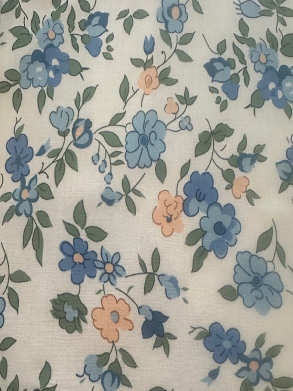 Blue Country Flowers on White Cotton Lawn – Fresh & Versatile