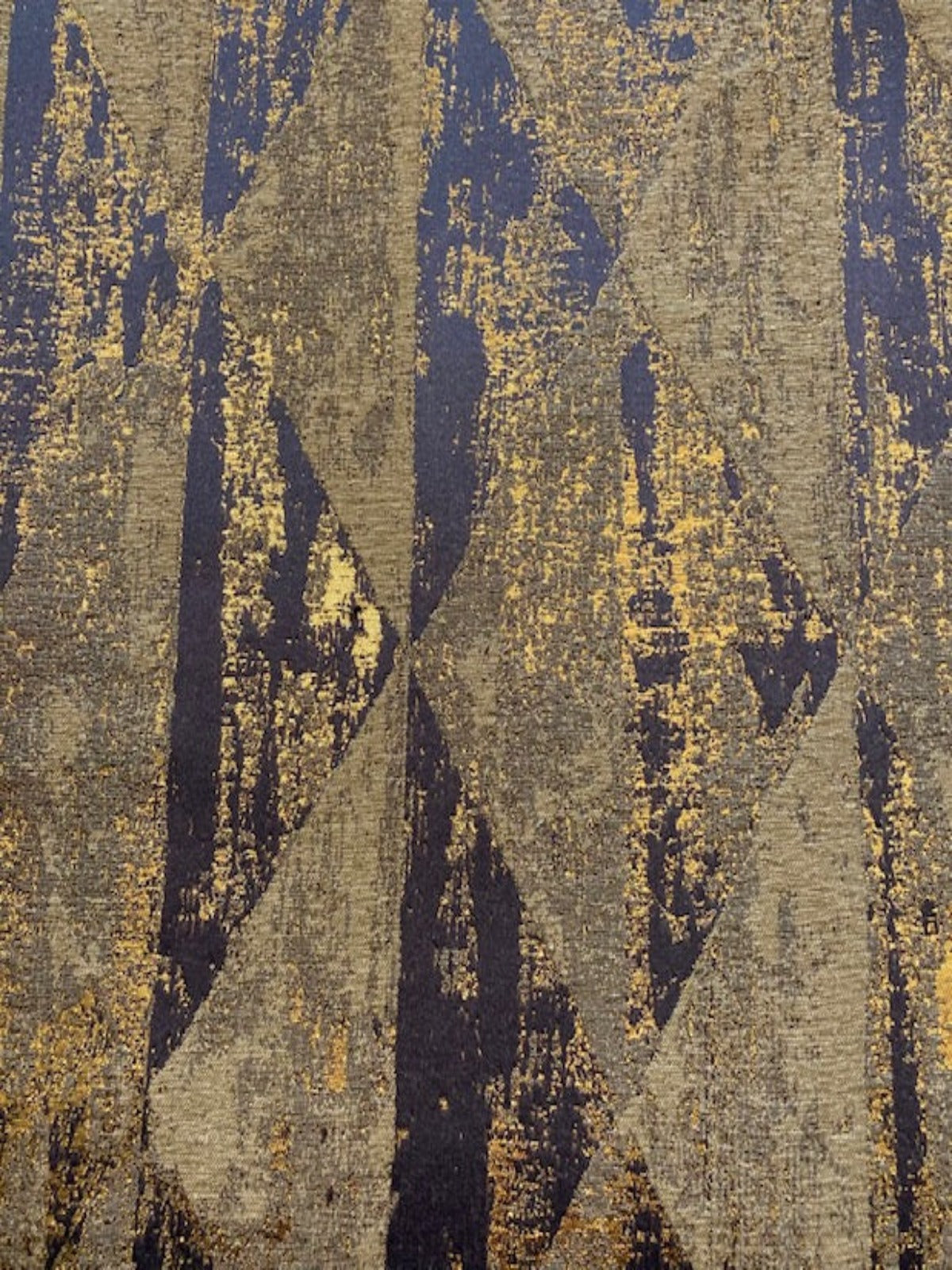 Blue/Grey & Stone Interlocking Triangles with Gold Lurex Detail