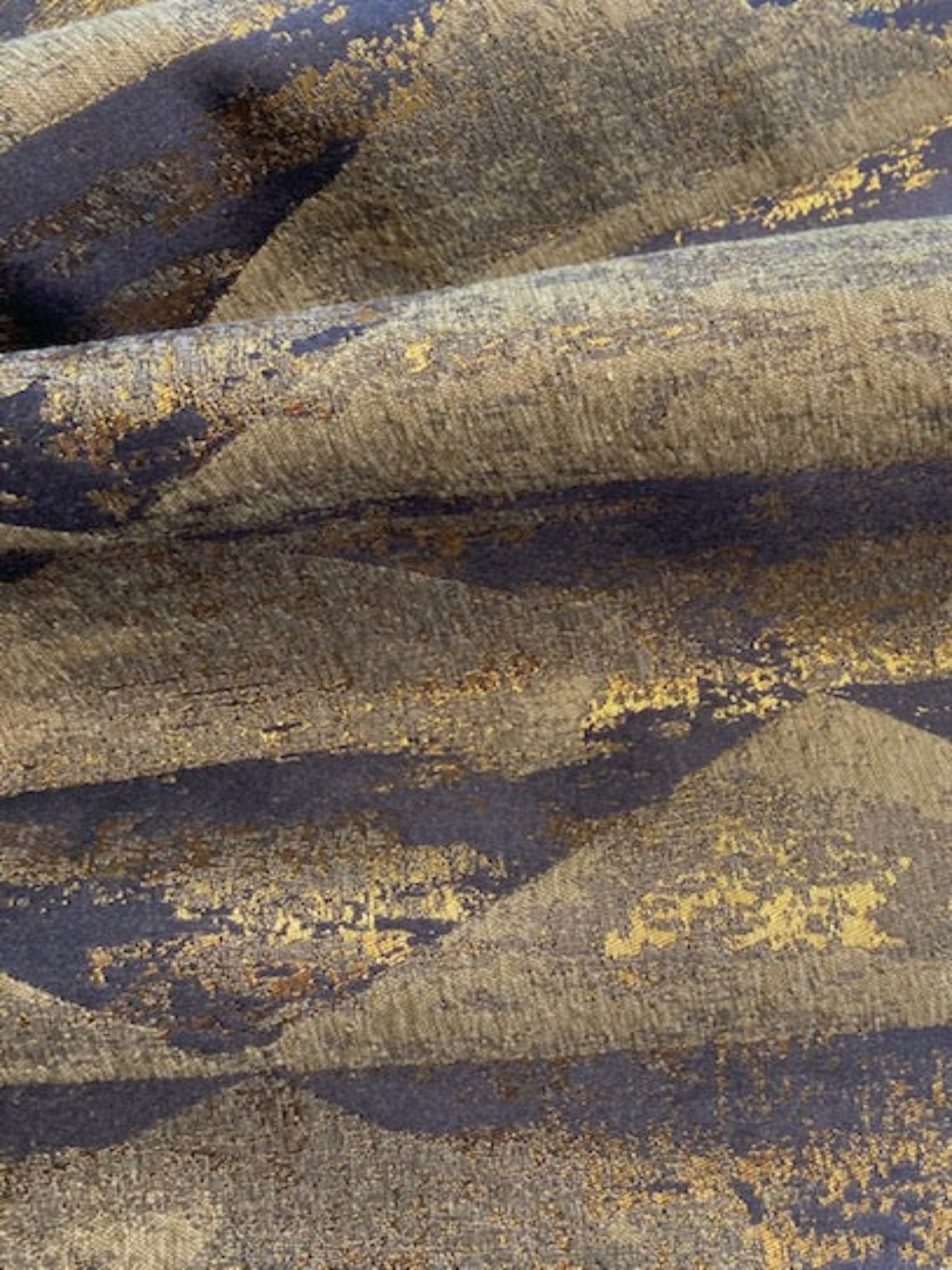 Blue/Grey & Stone Interlocking Triangles with Gold Lurex Detail