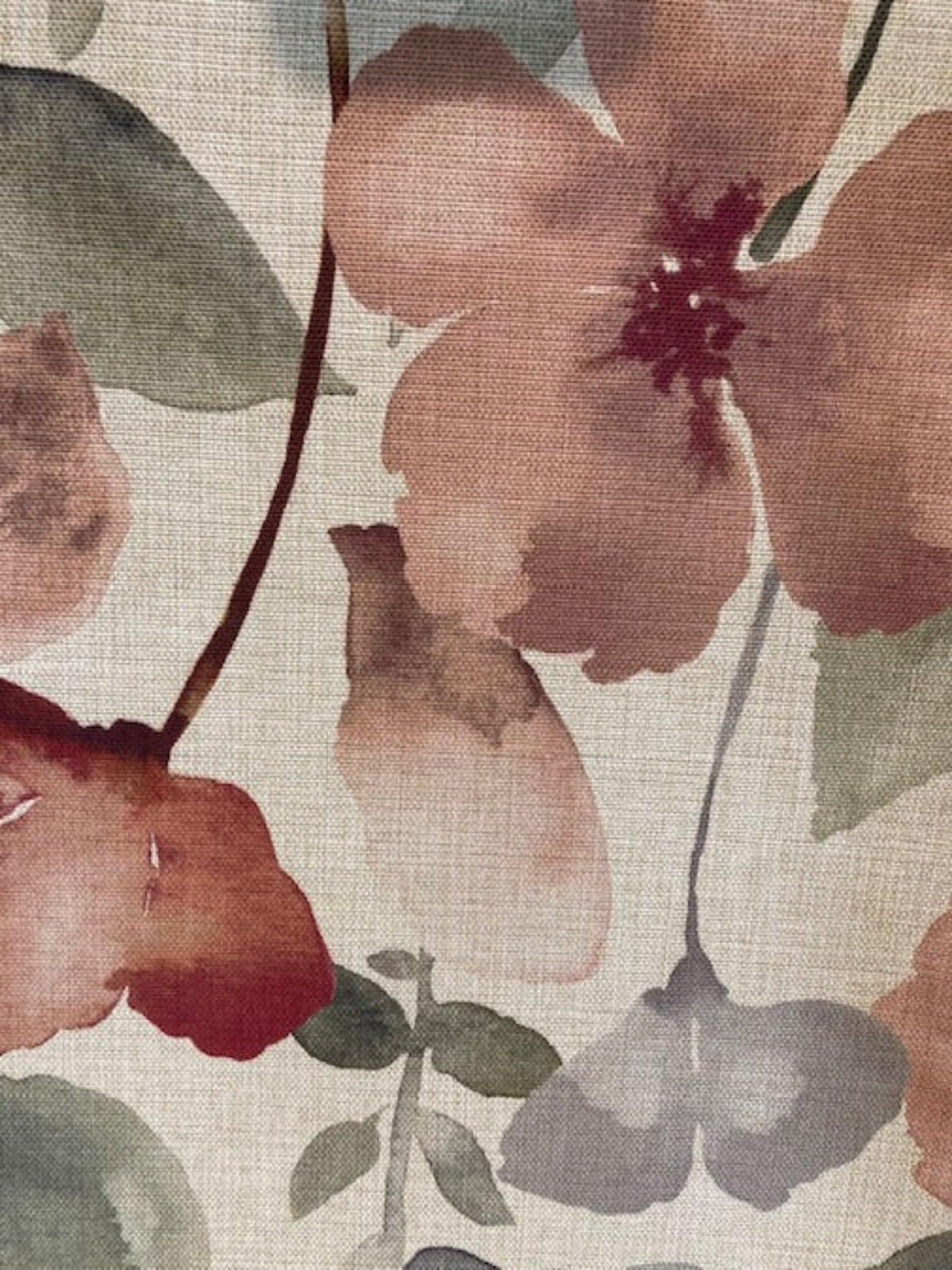 Blush/Green Watercolour on Natural Base Furnishing