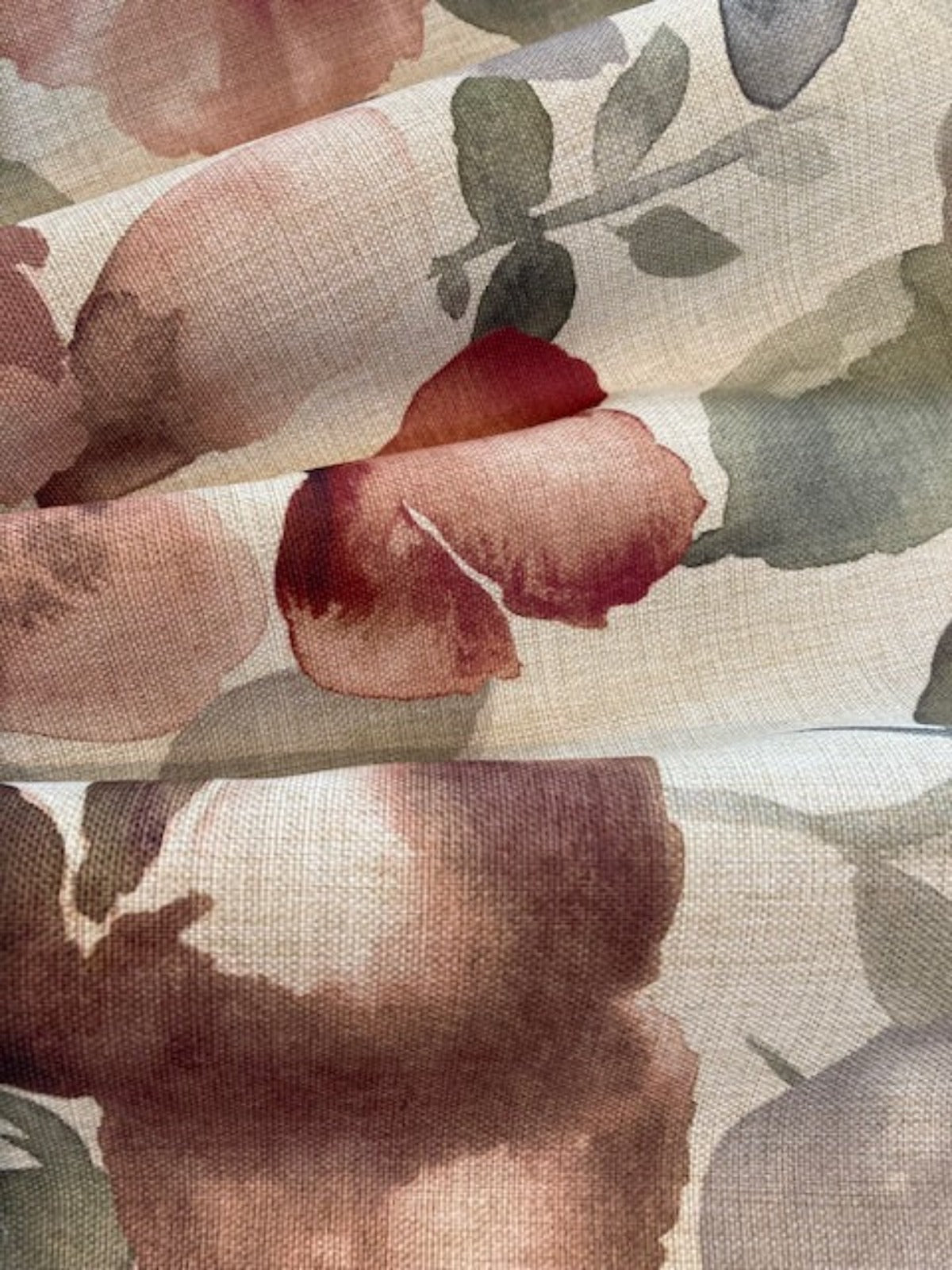 Blush/Green Watercolour on Natural Base Furnishing