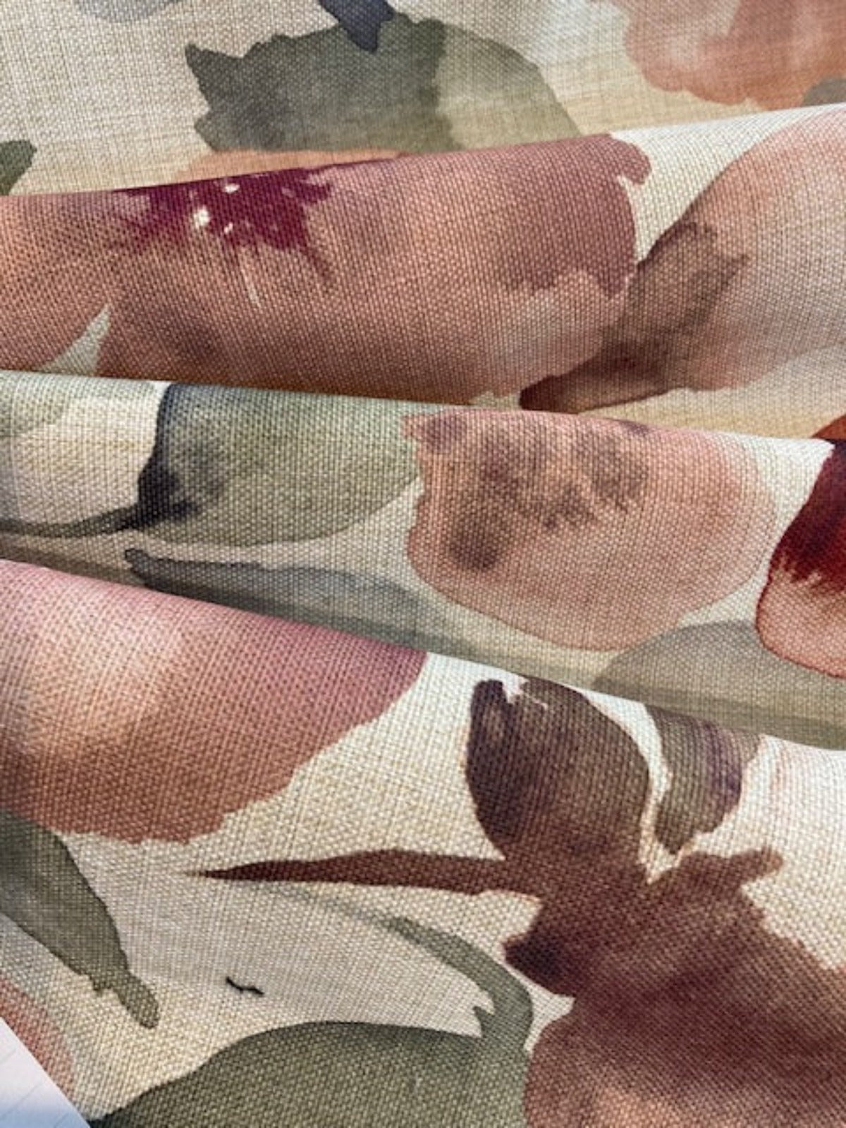 Blush/Green Watercolour on Natural Base Furnishing