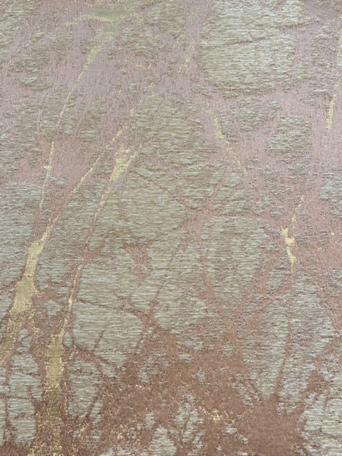 Rose Gold Lava Flows with Gold Lurex – Furnishing Fabric