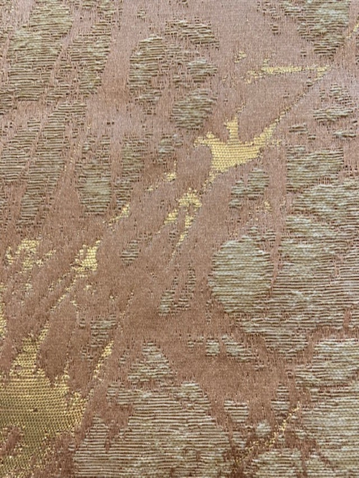 Rose Gold Lava Flows with Gold Lurex – Furnishing Fabric