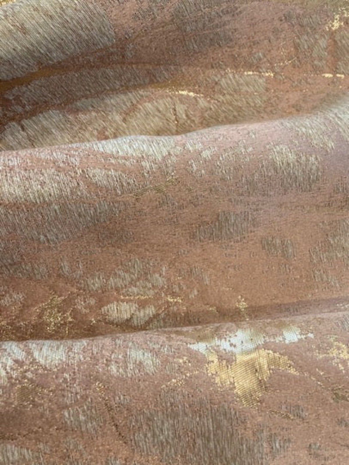 Rose Gold Lava Flows with Gold Lurex – Furnishing Fabric