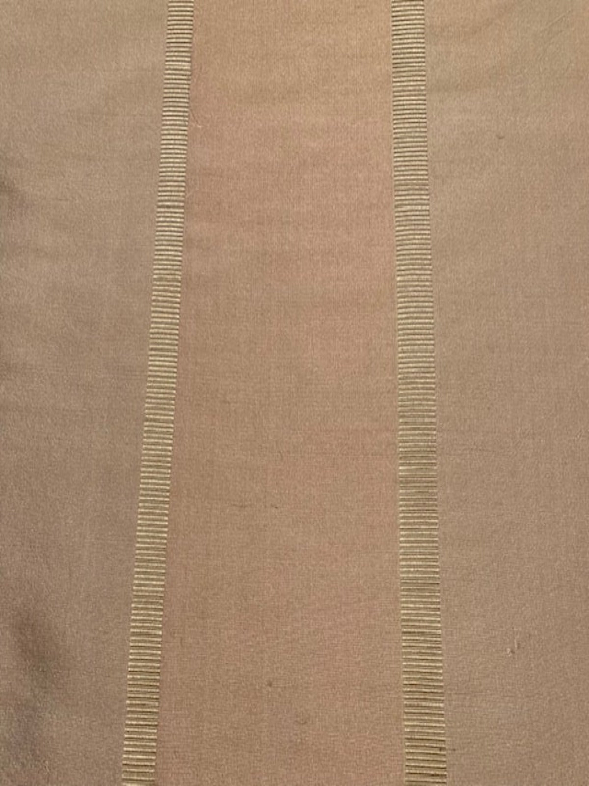 Blush Silk Dupion Irridescent Stripe with Ribboned Stripe running along the Fabric