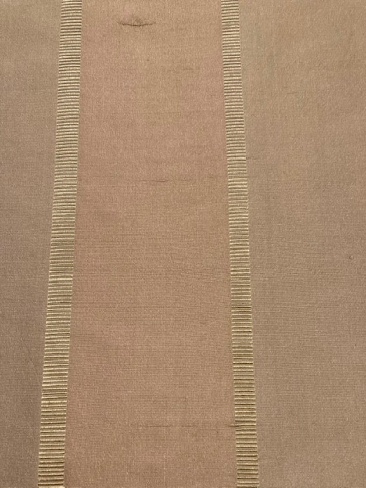 Blush Silk Dupion Irridescent Stripe with Ribboned Stripe running along the Fabric
