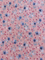 Blue on Pink Ditsy Poly/Cotton